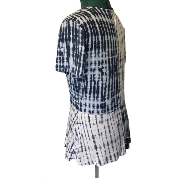 DKNY White and Blue Patterned Colour Blocked Top M - Picture 7 of 14